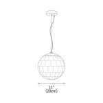 Alabaster Ball Pendant Light 11" - Image 3