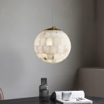 Alabaster Ball Pendant Light 11" - Image 9