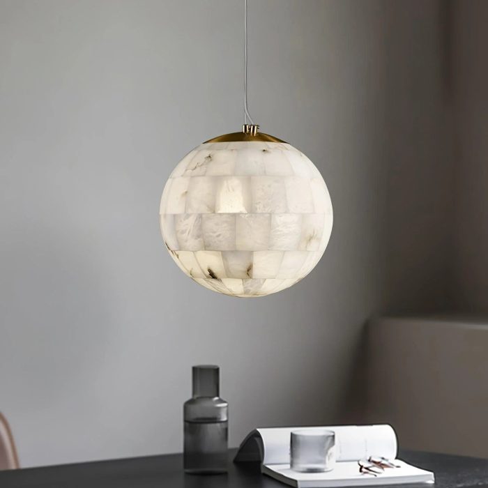 Alabaster Ball Pendant Light 11" - Image 9