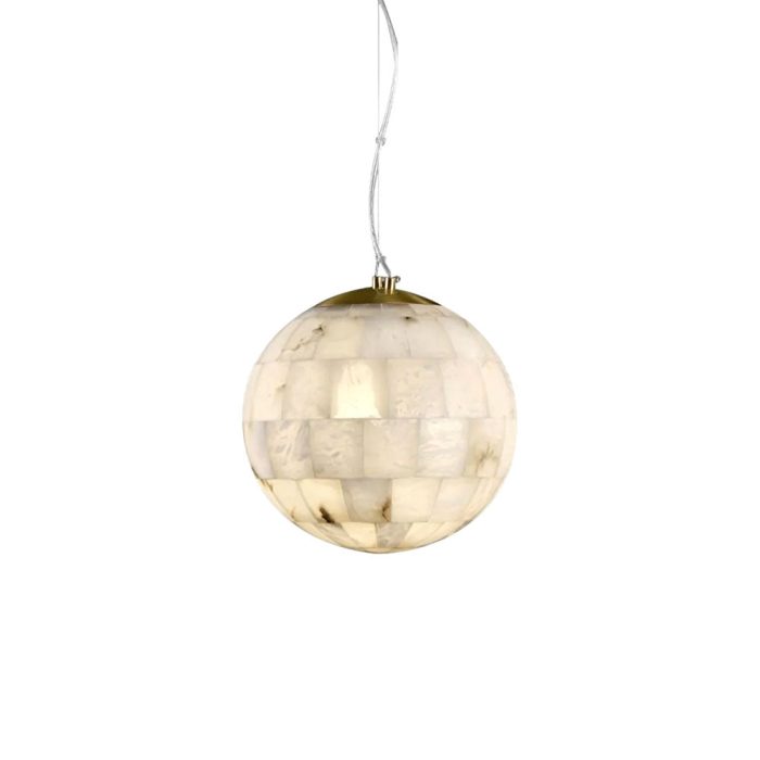 Alabaster Ball Pendant Light 11" - Image 1