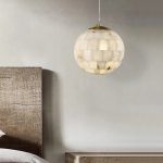 Alabaster Ball Pendant Light 11" - Image 2