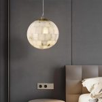 Alabaster Ball Pendant Light 11" - Image 4