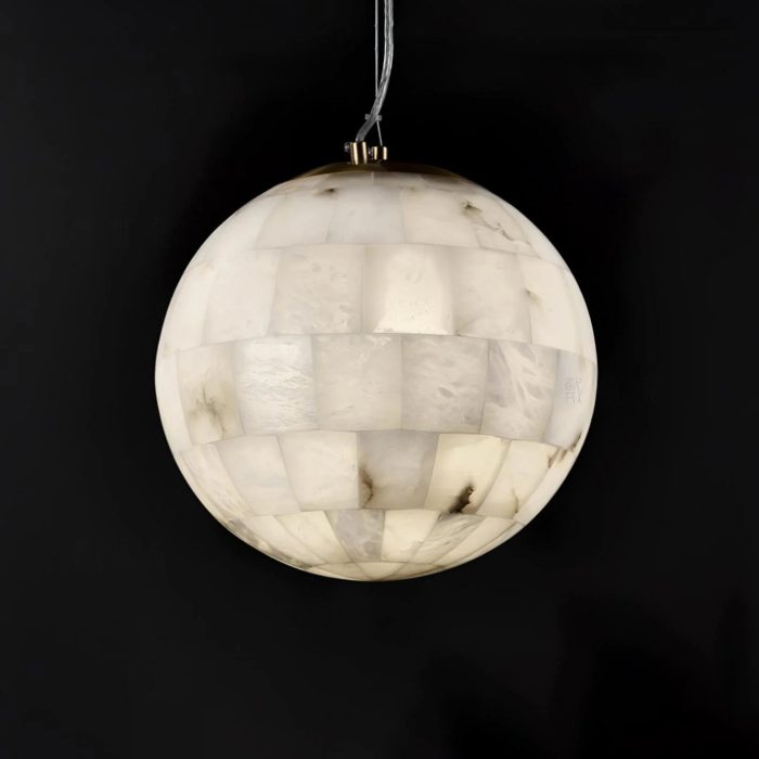 Alabaster Ball Pendant Light 11" - Image 12
