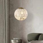 Alabaster Ball Pendant Light 11" - Image 5