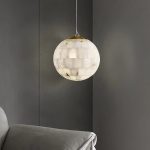 Alabaster Ball Pendant Light 11" - Image 7