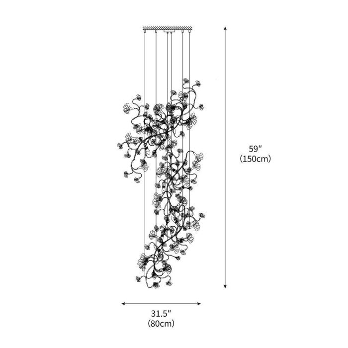 Ginkgo Leaf Cluster Chandelier - Image 3