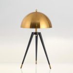 Three Legged Gold Gong Table Lamp 13.8" - Image 8
