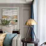 Three Legged Gold Gong Table Lamp 13.8" - Image 2