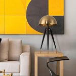 Three Legged Gold Gong Table Lamp 13.8" - Image 4