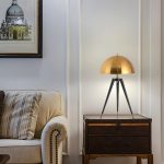 Three Legged Gold Gong Table Lamp 13.8" - Image 5
