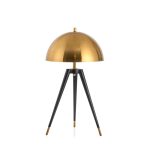 Three Legged Gold Gong Table Lamp 13.8"